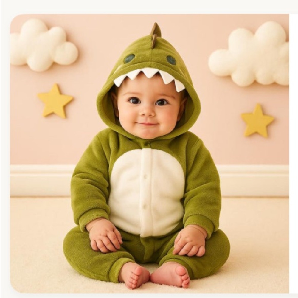 Green Dinosaur Baby Onesie